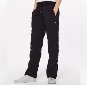Lululemon Dance Studio Jogger, black, size 12R, lined with drawstring waist.